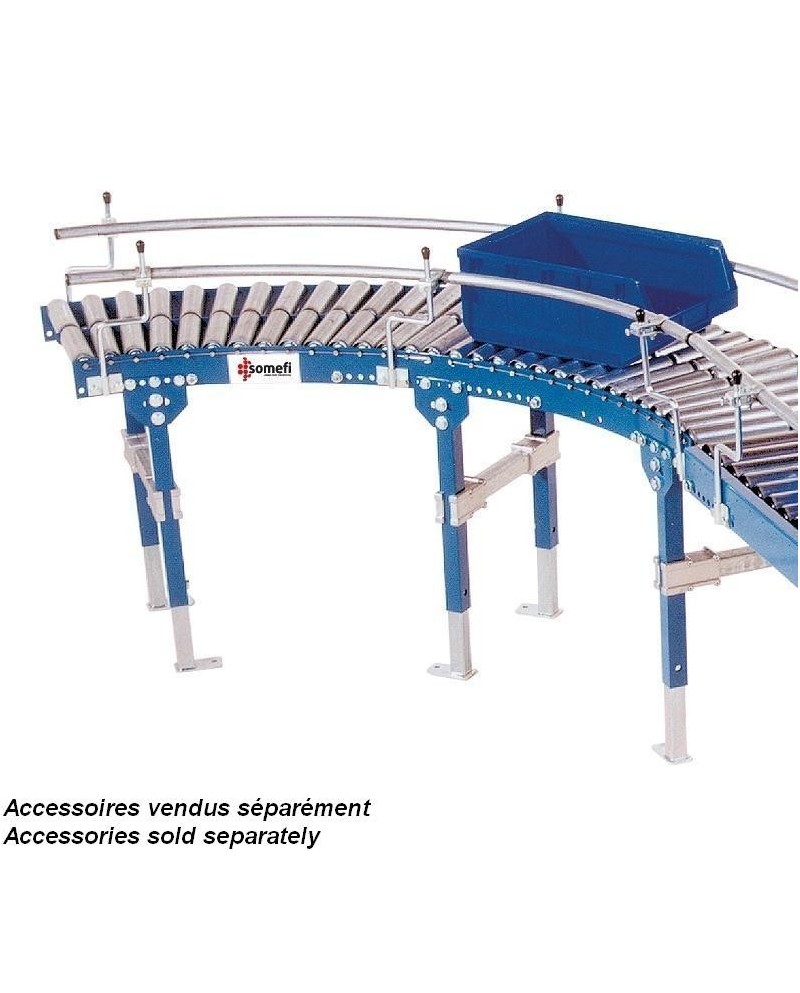 CONVOYEUR ROULEAUX PVC - TRS 50 COURBE